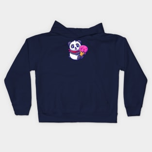 Cute Panda Holding Ice Cream Cone Cartoon Kids Hoodie